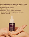 Apply Asaya anti ageing serum on cleansed face every night
