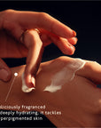 Fragrant hydrating hand cream by Asaya for dry rough hands and hyperpigmented skin