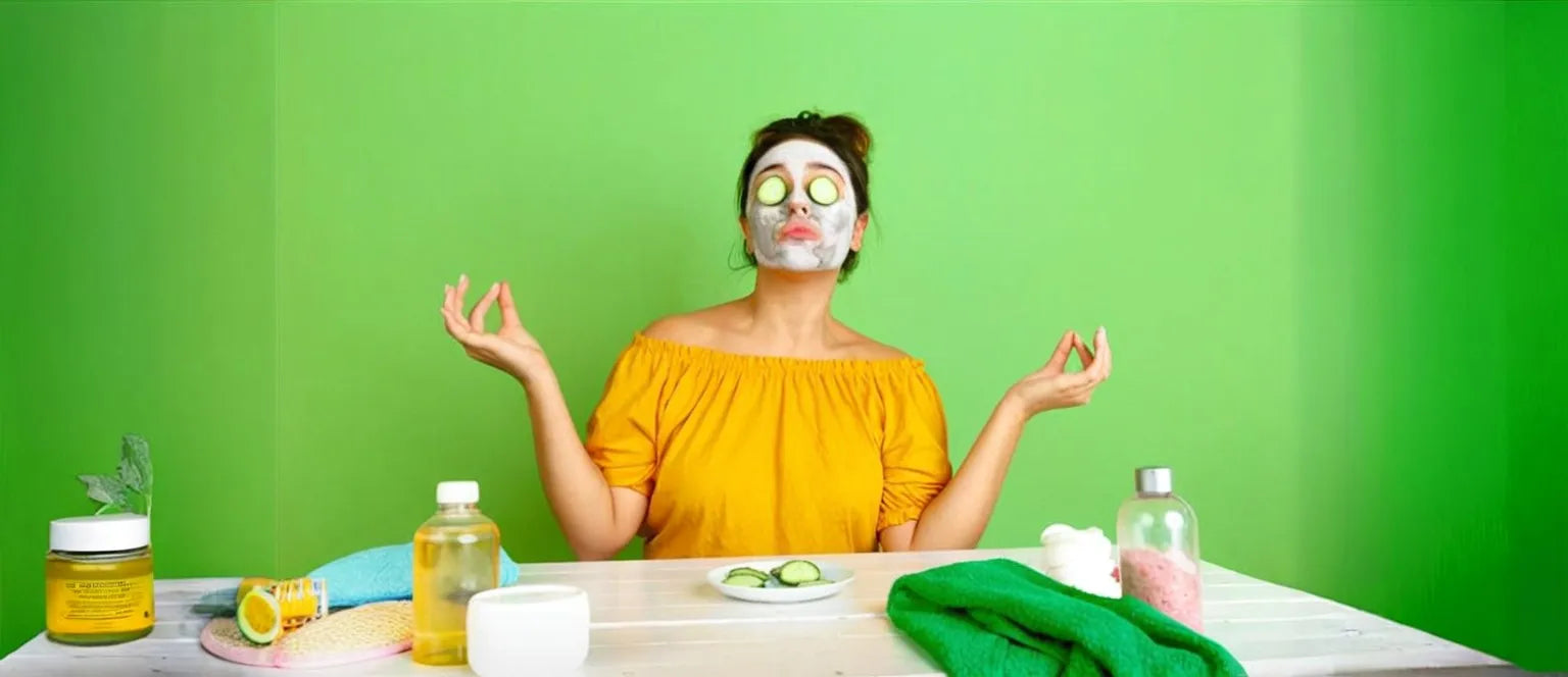 A woman applying natural remedies on her skin, highlighting treatments for hyperpigmentation and achieving radiance.