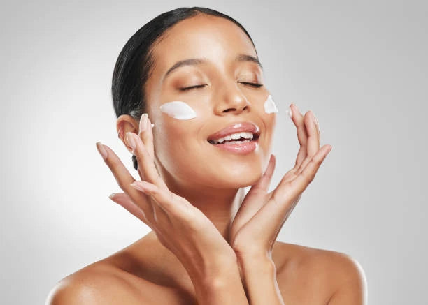 A product shot showing various skincare items used to treat pigmentation concerns. 