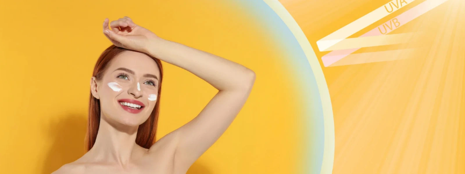 Diagram showing how sunscreen protects skin from UV rays to prevent dark marks after breakouts. 
