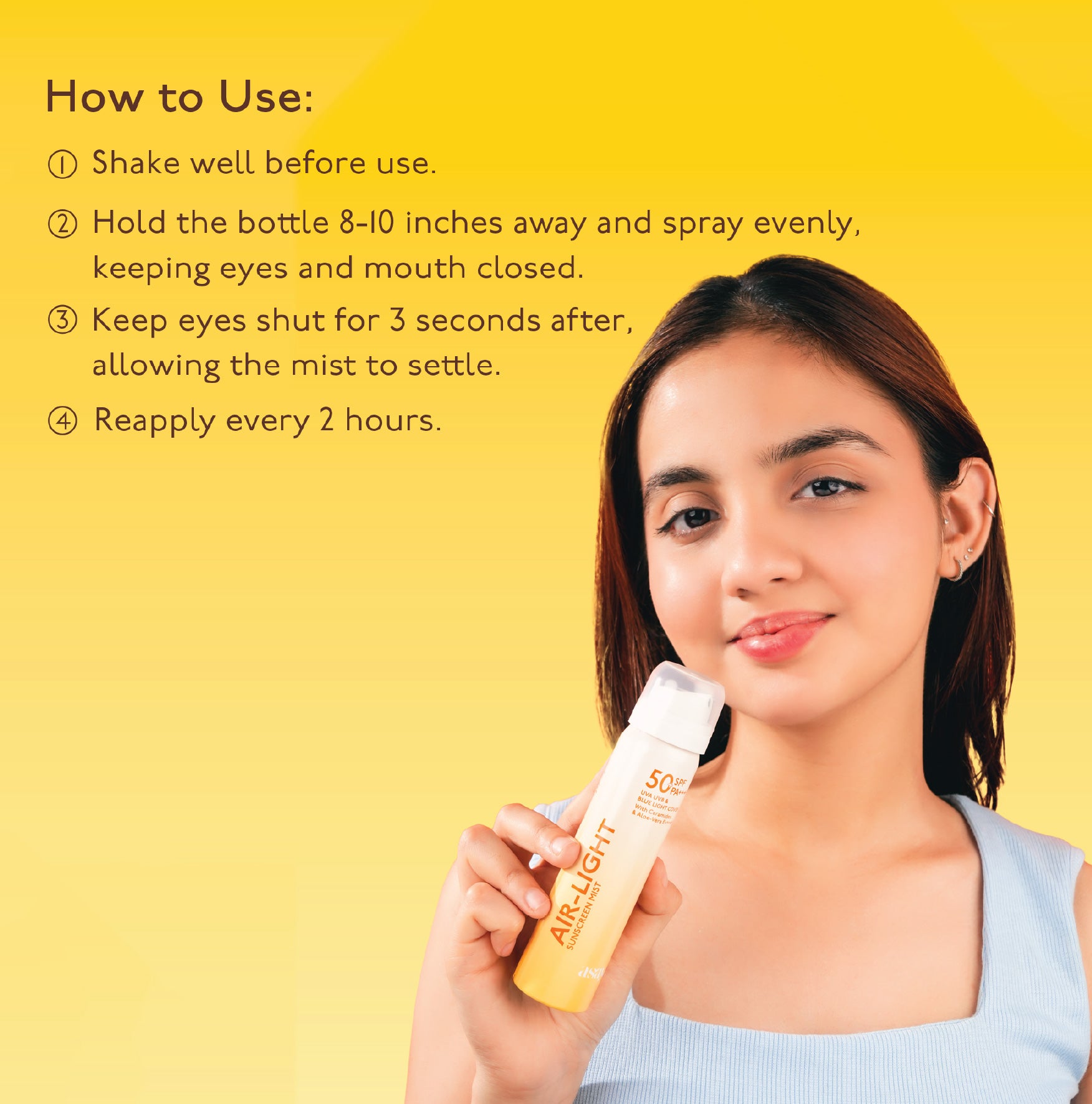 Air-Light Sunscreen Mist - Sunscreen Spray for Face