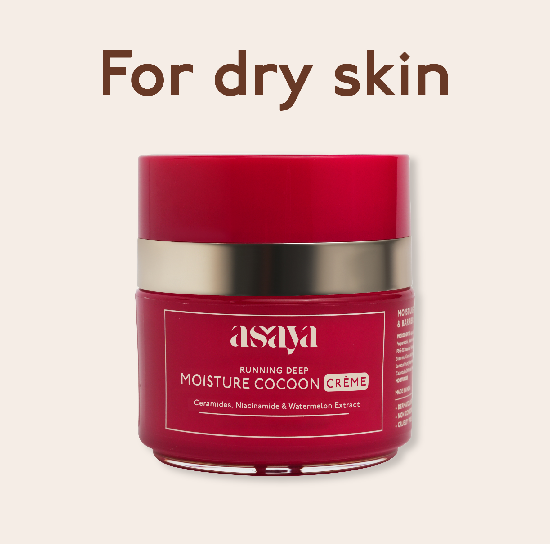 Moisture Cocoon Creme - Hydrating &amp; Glow Moisturizer with Niacinamide - For Dry Skin