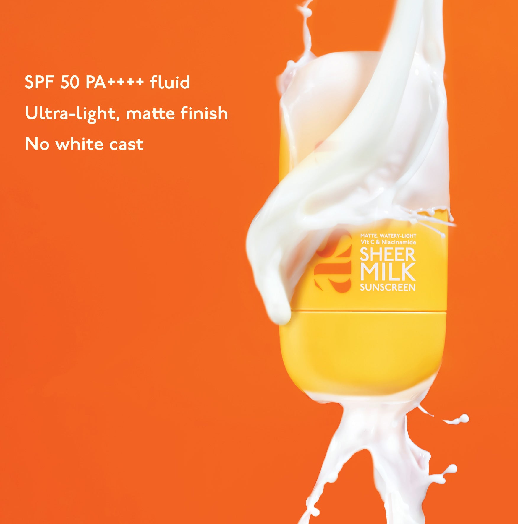 Sheer Milk Sunscreen - SPF 50 Matte Fluid Sunscreen
