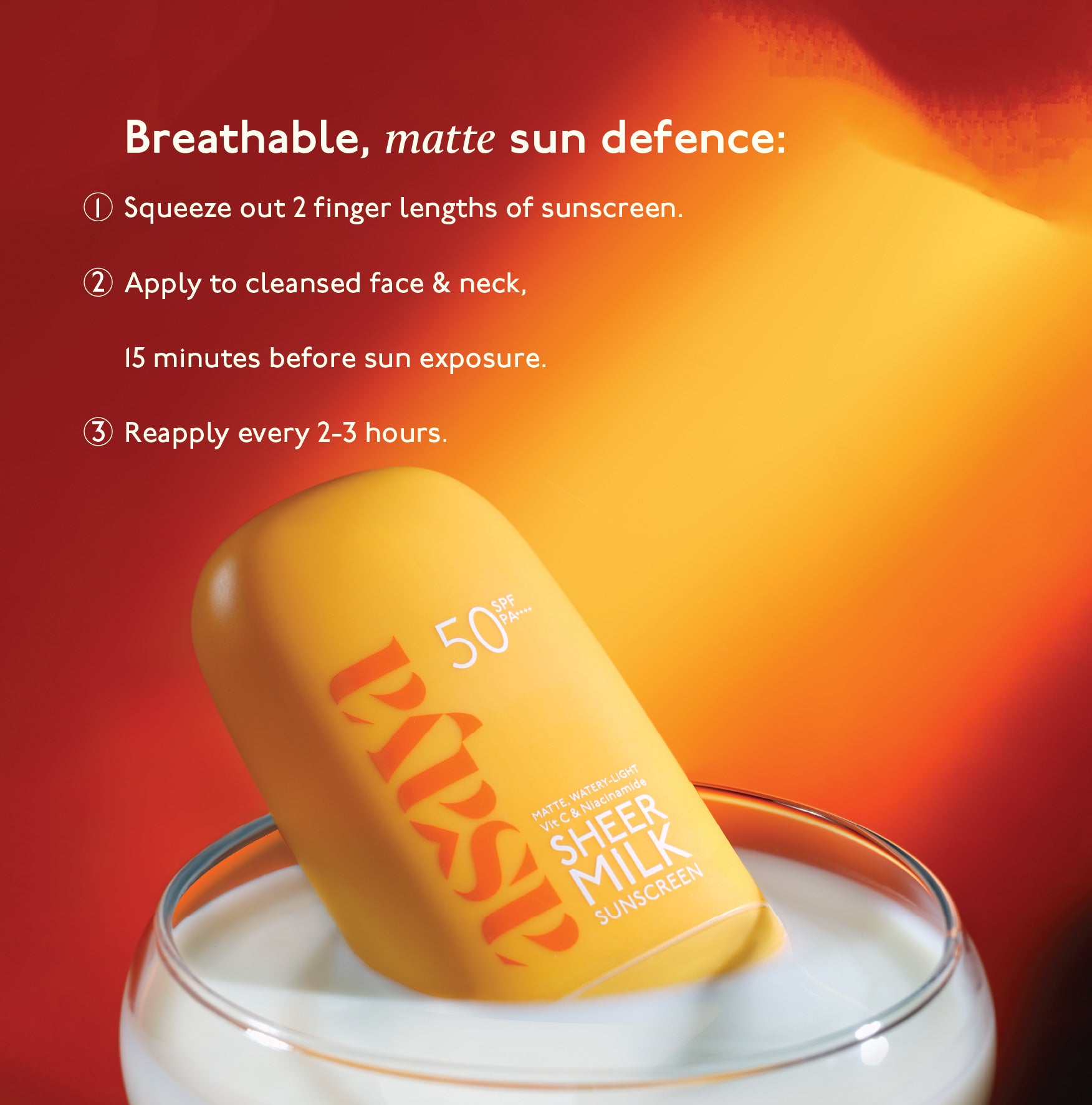 Sheer Milk Sunscreen - SPF 50 Matte Fluid Sunscreen

