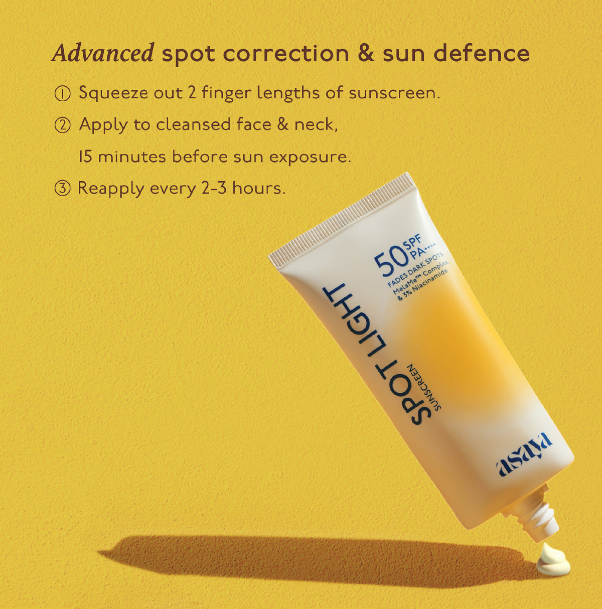 Spot Light Sunscreen SPF 50 for Dark Spots & Pigmentation - Asaya ...